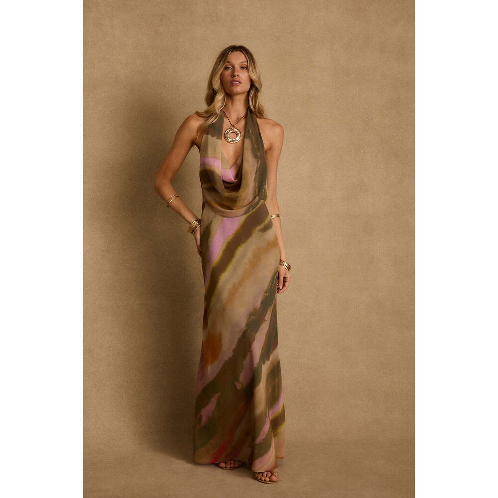 12th Tribe Windansea Abstract Maxi Dress Size XS